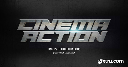 Cinema action 3d text style effect with lights Premium Psd