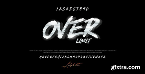 Modern brush alphabet font and number. typography urban style fonts Premium Vector