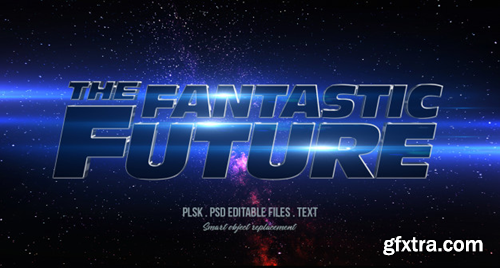 The fantastic future 3d text style effect mockup Premium Psd