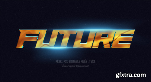 Future 3d text style effect mockup with lights Premium Psd