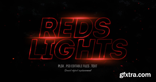 Reds lights 3d text style effect mockup Premium Psd