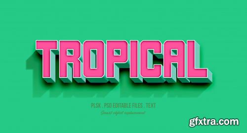 Tropical 3d text style effect mockup Premium Psd
