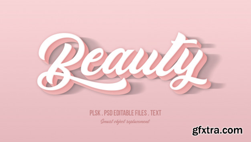 Beauty 3d text style effect Premium Psd
