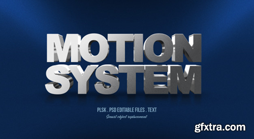 Motion system 3d text style effect Premium Psd