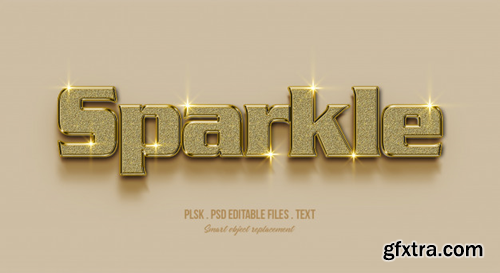 Sparkle 3d text style effect Premium Psd