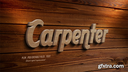 Carpenter 3d text style effect Premium Psd