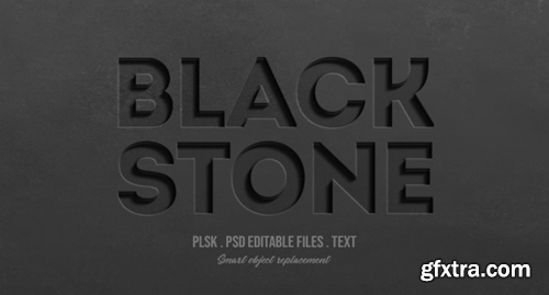 Black stone 3d text style effect mockup Premium Psd