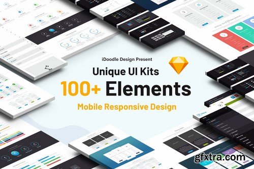 UI Kits Creative Agency & Mobile Responsive Sketch