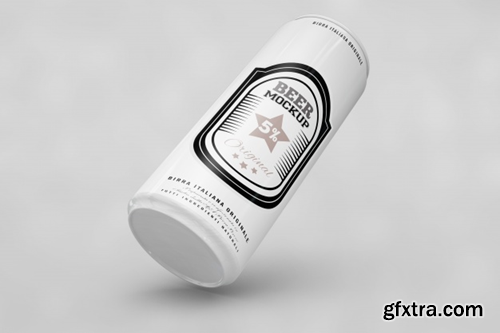 Black and white beer can mock up Free Psd