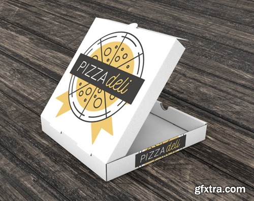 Empty pizza carton mockup Free Psd