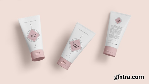 Pink packaging of cosmetic products Free Psd