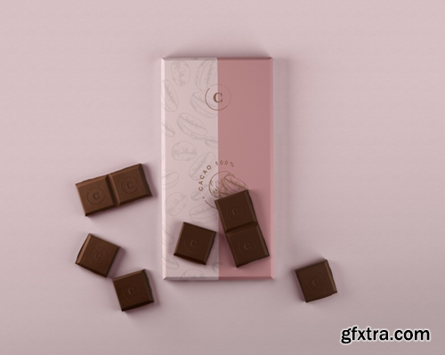 Paper chocolate wrapping mock-up Free Psd
