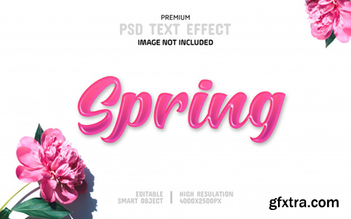 Editable spring text effect template Premium Psd