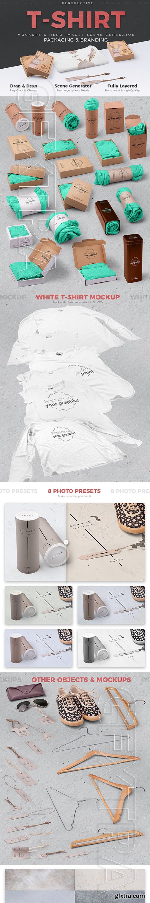 CreativeMarket - T-shirt Packages Perspective View 4523627