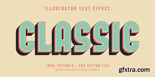 Editable text effect - classic style Premium Vector