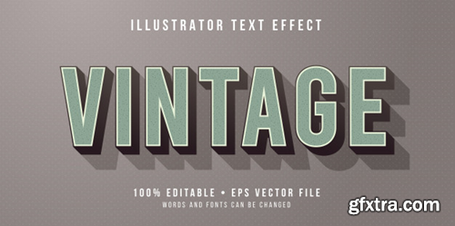 Editable text effect - vintage style Premium Vector