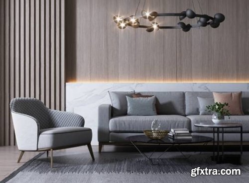 Modern sofa and coffee table combination 08
