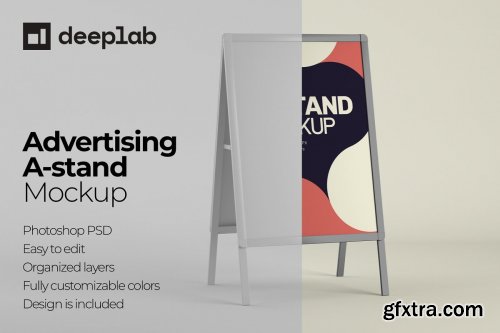 CreativeMarket - Advertising A-Stand Mockup Set 4430491