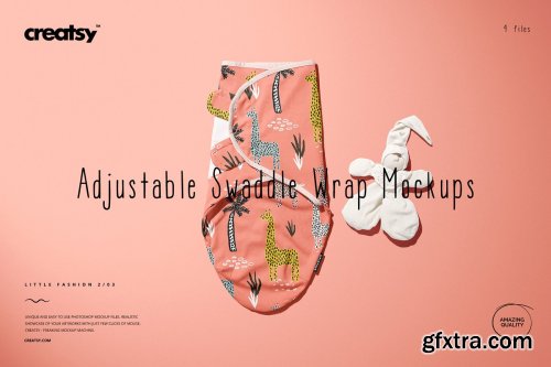 CreativeMarket - Adjustable Baby Swaddle Wrap Mockup 4560476