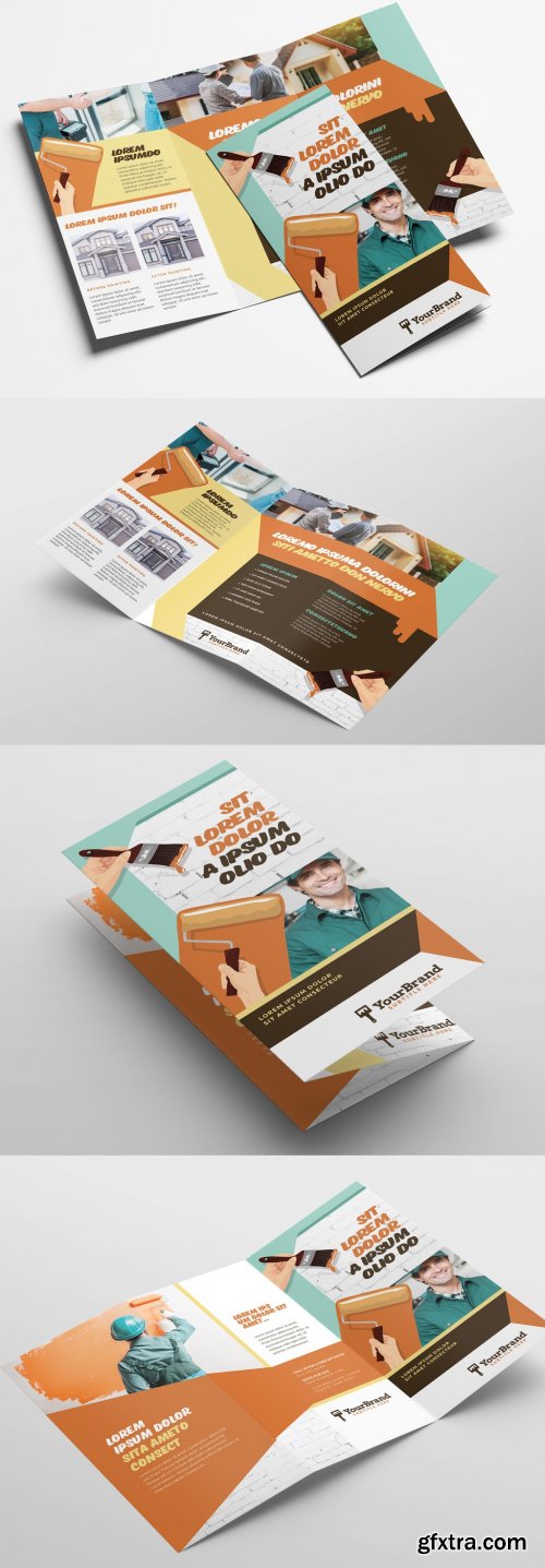 Painting Service Trifold Brochure Layout 324308313