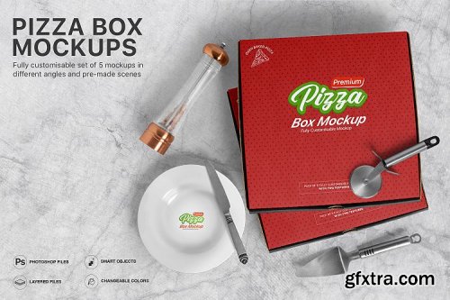 designbundles - Pizza Box Mockups - Set of 5 Mockups 480682