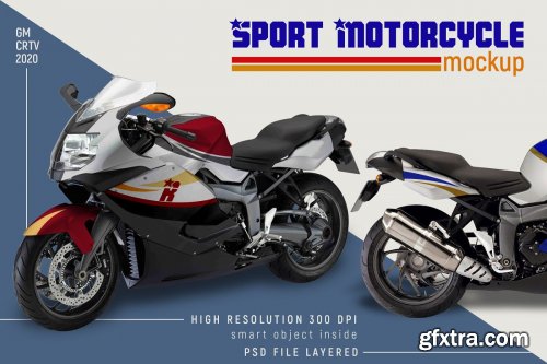 CreativeMarket - Sport Motorcycle Mock-up 4539796