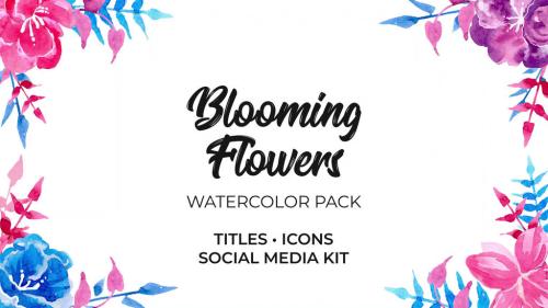 MotionElements - Blooming Flowers. Watercolor Pack - 14535246