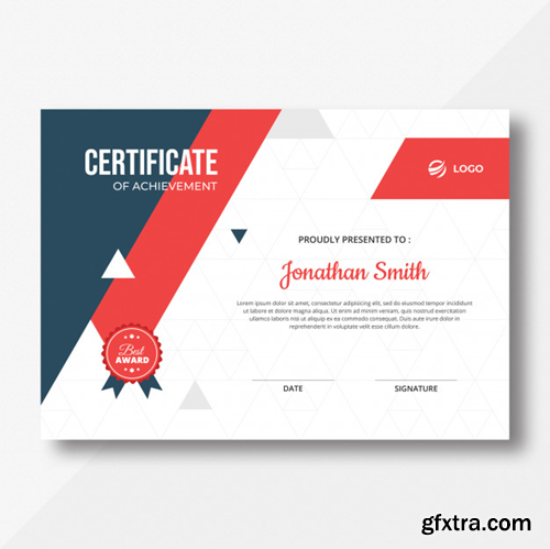 Triangles certificate Premium Psd