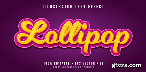 Editable text effect - sweet candy style Premium Vector