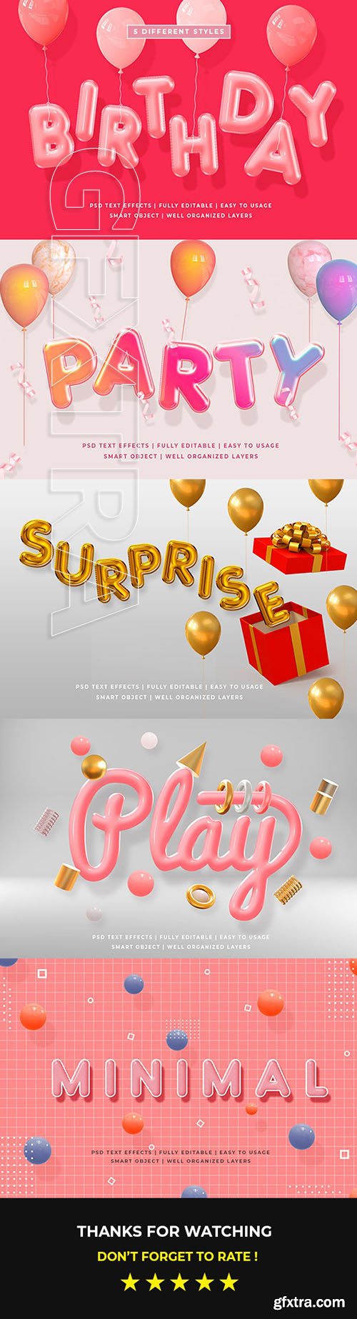 Graphicriver - Birthday Party 3d Text Style Effect Mockup 25633246