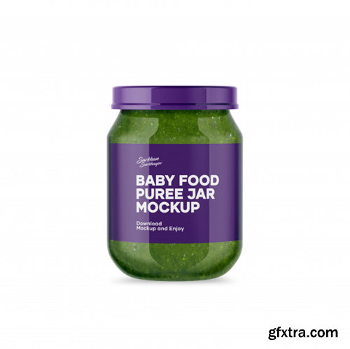 Baby food puree jar mockup Premium Psd