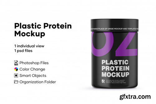 Plastic protein mockup Premium Psd