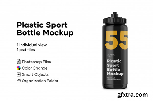 Plastic sport bottle mockup Premium Psd