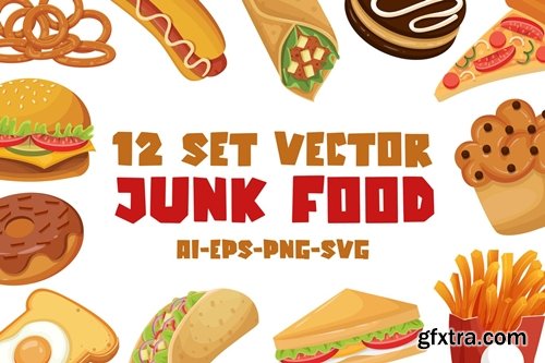 Junk food - Vector Set