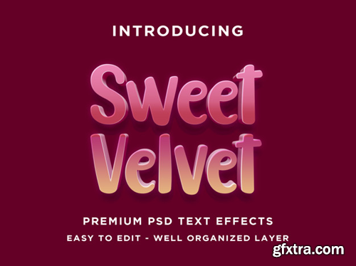 Sweet velvet text effect Premium Psd