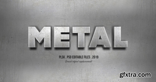 Metal 3d text style effect Premium Psd