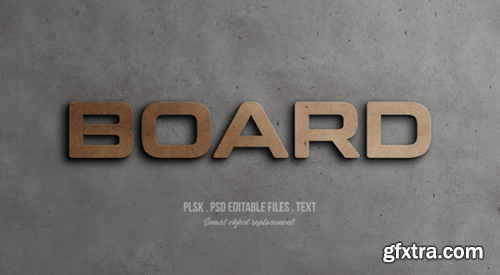 Board 3d text style effect mockup Premium Psd