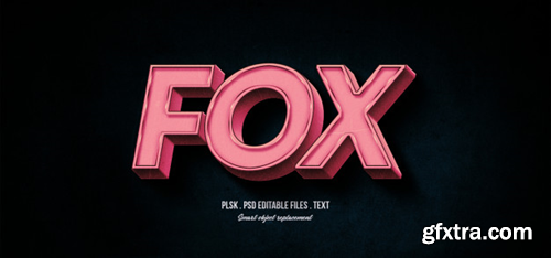 Fox 3d text style effect mockup Premium Psd