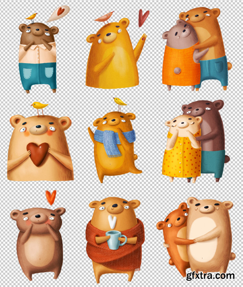 Cute bears in love Premium Psd
