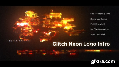 Videohive Glitch Neon Logo Intro 25854699