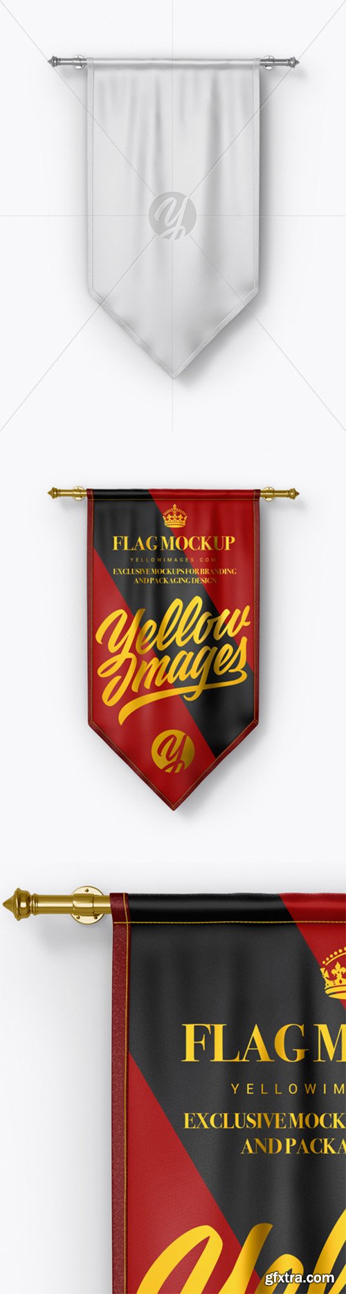 Vertical Flag Mockup - Front View 19489