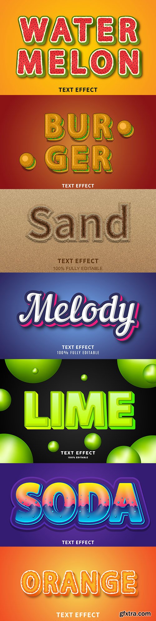 Editable font effect text collection illustration 31