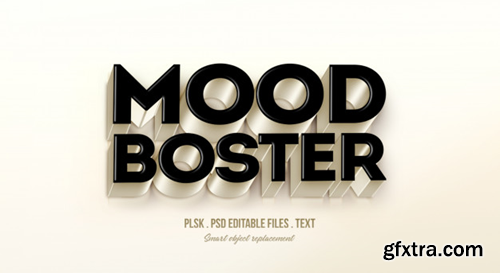 Mood boster 3d text style effect mockup Premium Psd