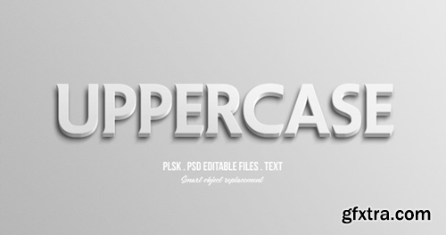 Uppercase 3d text style effect mockup Premium Psd