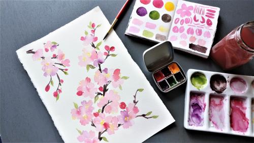 SkillShare - Luminous Watercolor Florals - Cherry Blossoms for Beginners