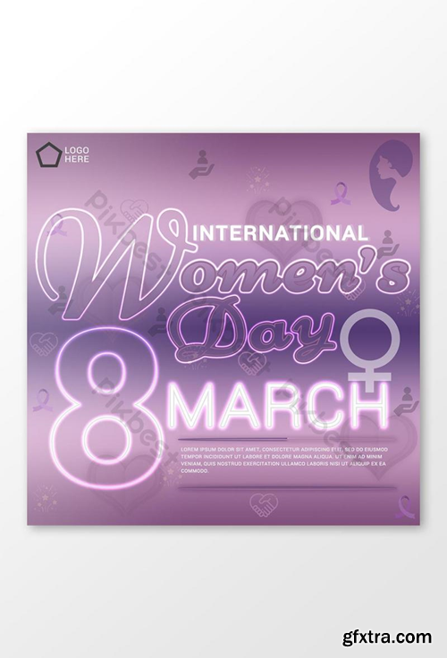 International Women\'s Day Simple Social Media Banner Template PSD