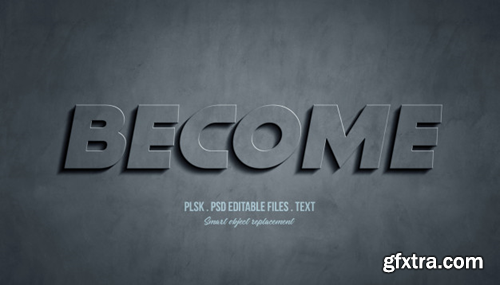 Become 3d text style effect Premium Psd