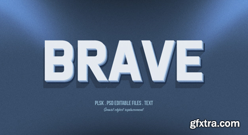 Brave 3d text style effect Premium Psd