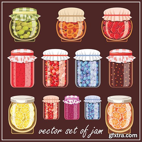 Jars Different Shapes Jam Set