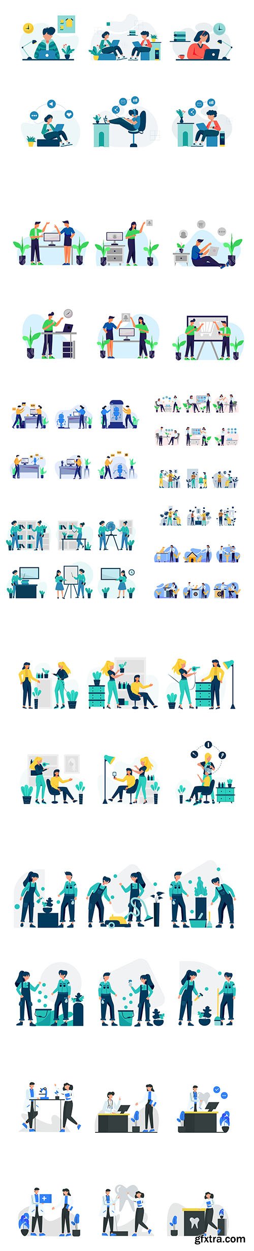 Various Spheres of Human Activity Illustration